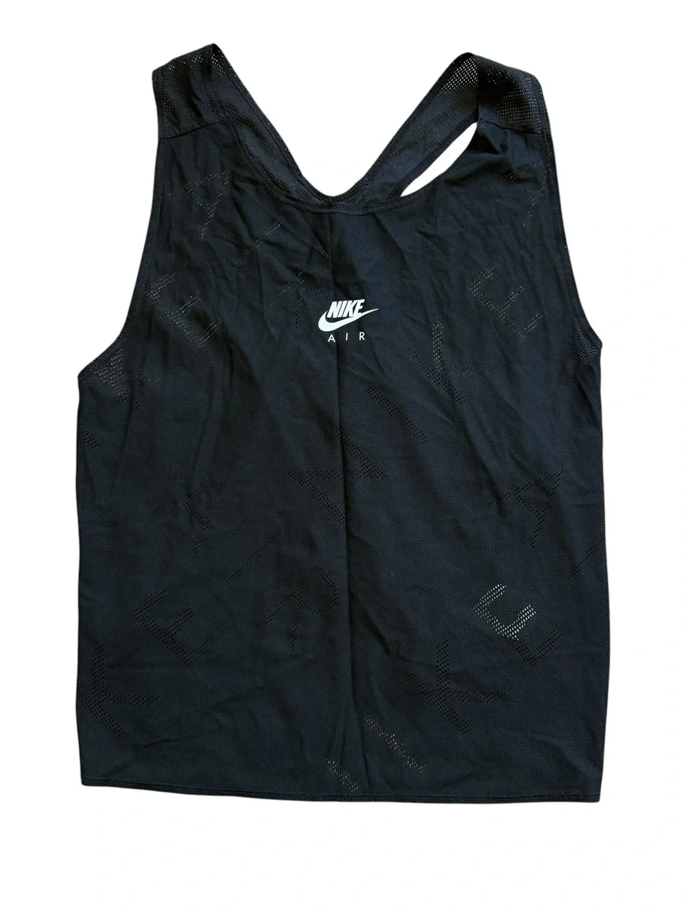 Nike Air Dri-FIT Mesh Running Tank Top Black Racerback Cutout Women’s XL Gym